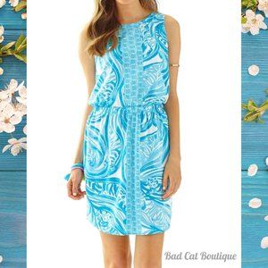 Lily Pulitzer | Windward Aqua Blue and White Summer Resort Sun Dress